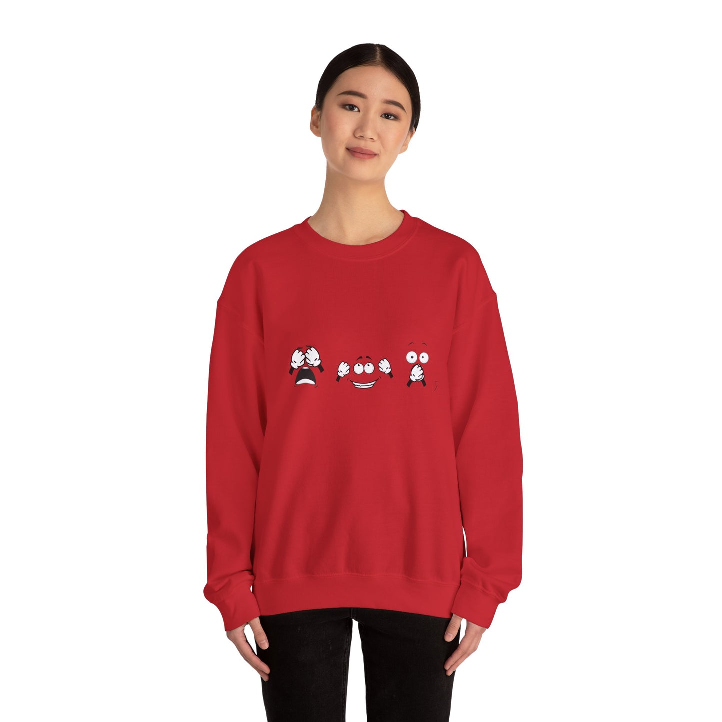 Goofy Faces = See no evil. Hear no evil. Speak no evil.  - Crewneck Sweatshirt - Cozy Unisex Sweater