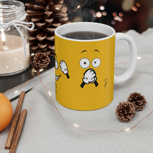 Goofy Faces = See no evil. Hear no evil. Speak no evil. - 11oz Ceramic Coffee Cup