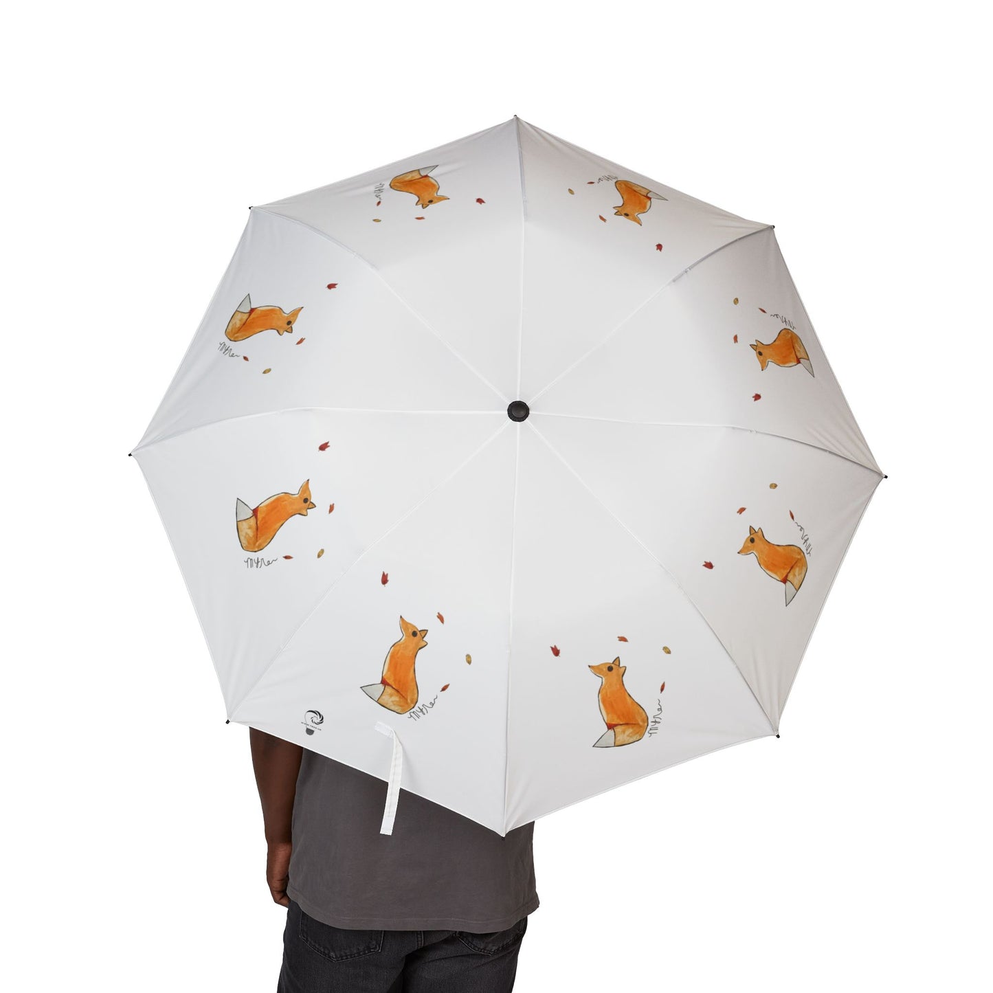 Whimsical Fox & Leaves - Original Artwork - Foldable Umbrella