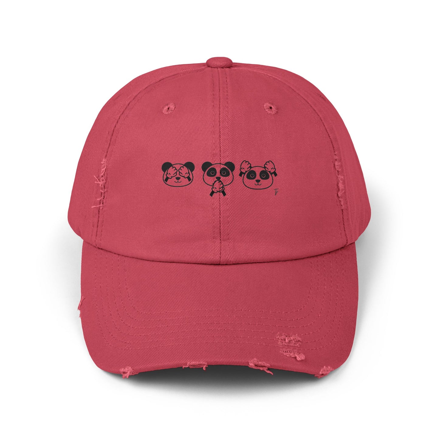 Panda = See no evil. Hear no evil. Speak no evil. - Distressed Cap - Casual Unisex Hat for Nature Lovers