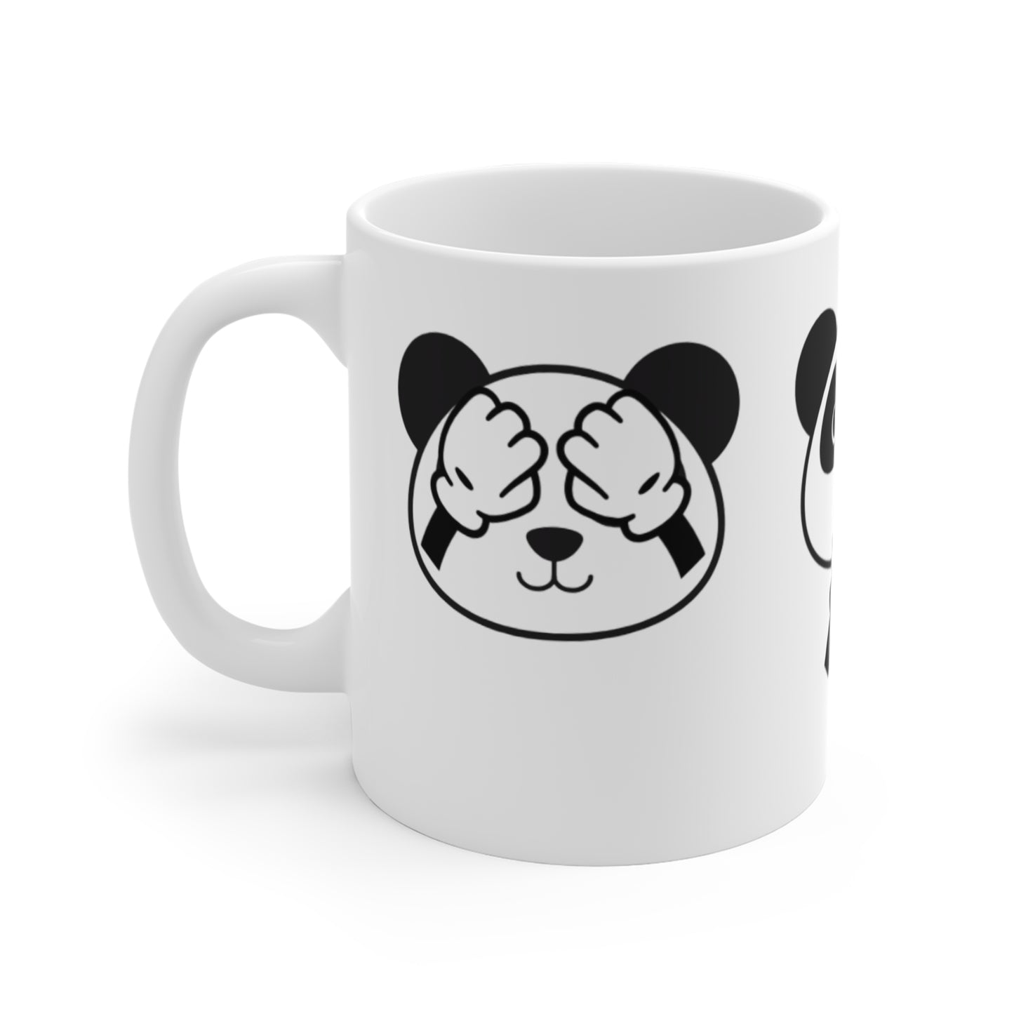 Panda = See no evil. Hear no evil. Speak no evil. - 11oz Ceramic Coffee Cup