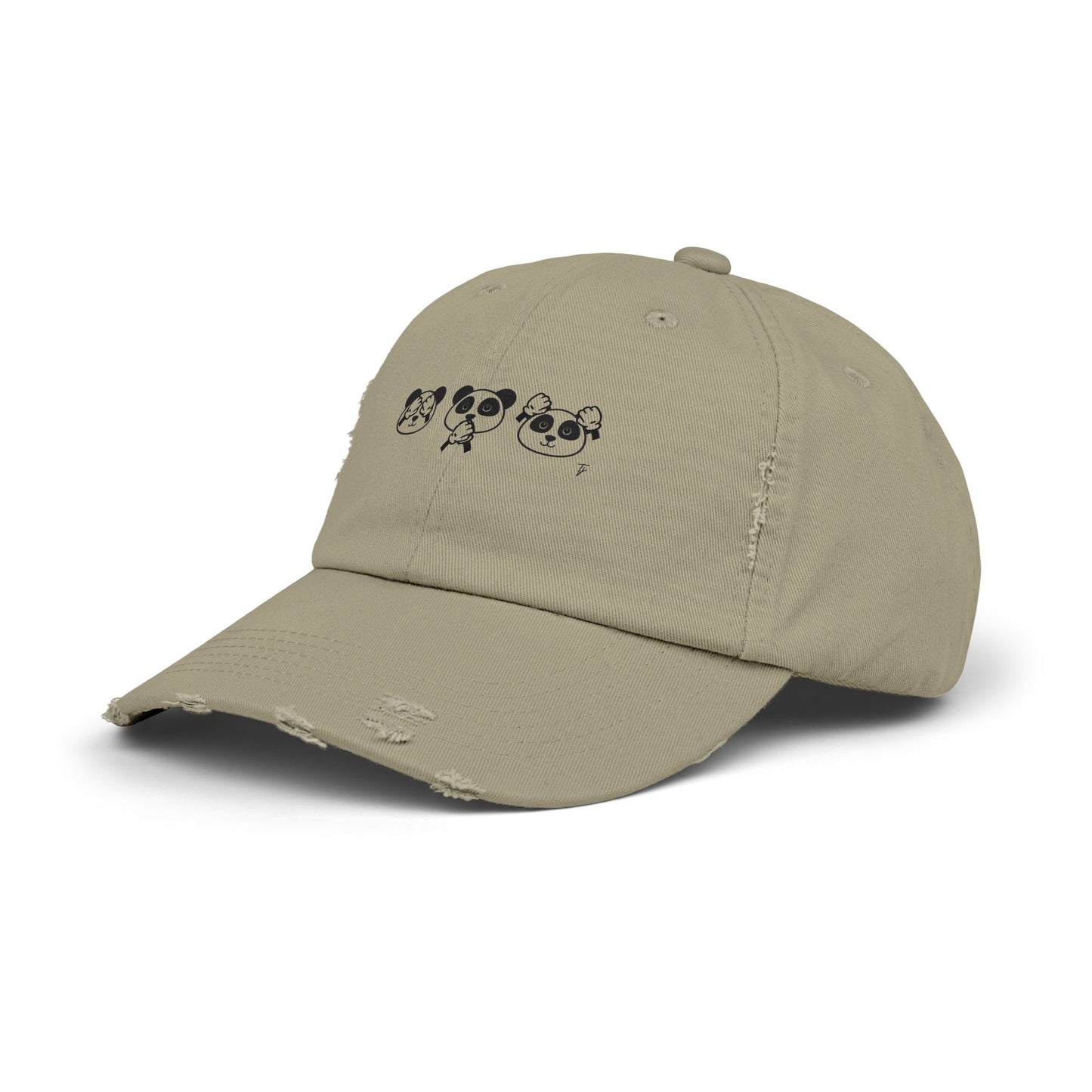 Panda = See no evil. Hear no evil. Speak no evil. - Distressed Cap - Casual Unisex Hat for Nature Lovers