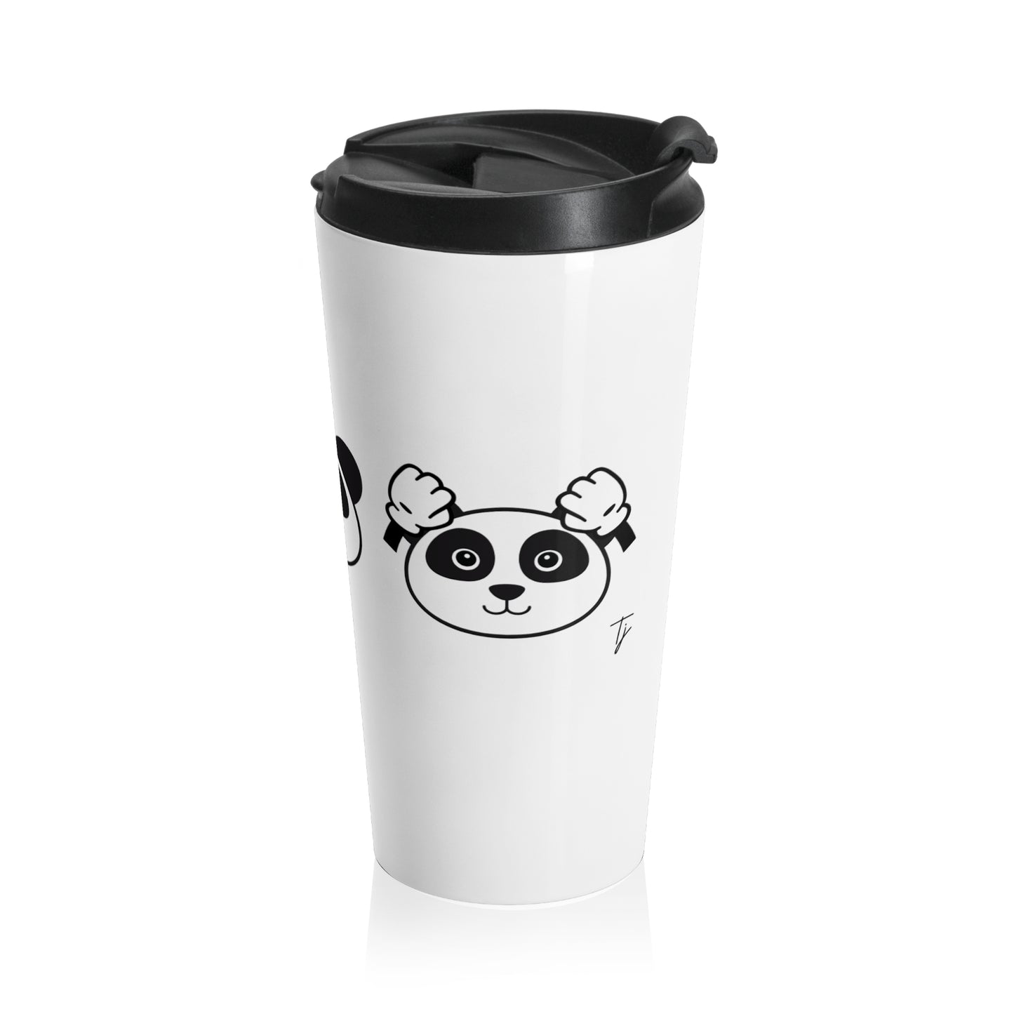 Panda = See no evil. Hear no evil. Speak no evil. - Stainless Steel Travel Mug