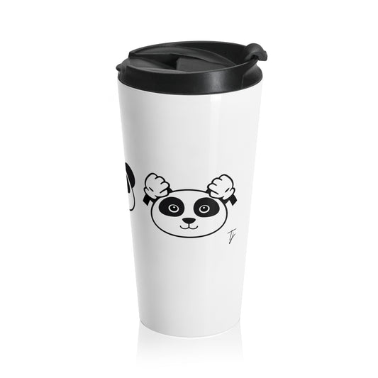 Panda = See no evil. Hear no evil. Speak no evil. - Stainless Steel Travel Mug