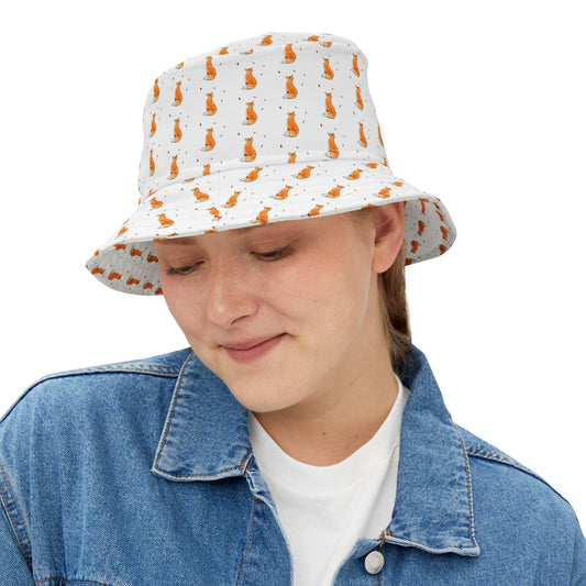 Whimsical Fox & Leaves - Bucket Hat - Stylish Outdoor Accessory for Pet Lovers