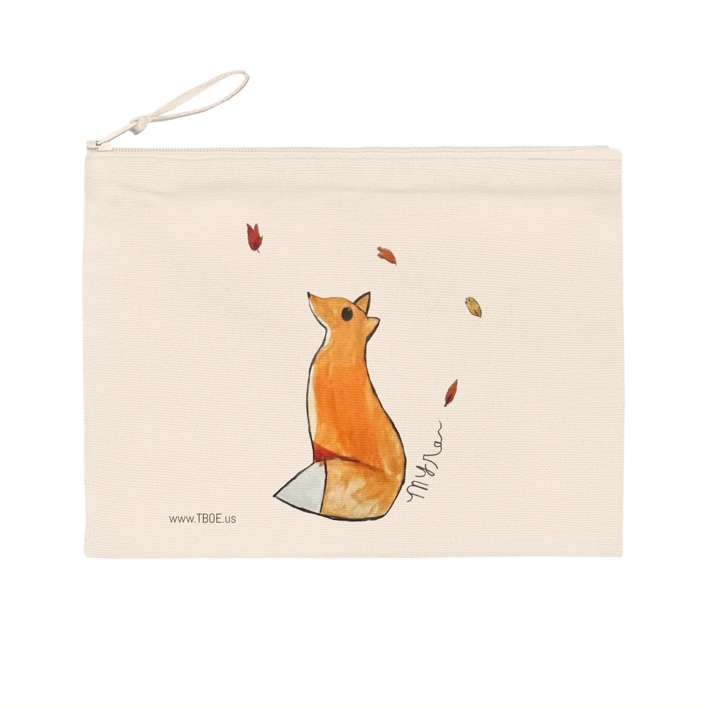 Whimsical Fox & Leaves - Pencil Case - Eco-friendly Storage for School & Art Supplies