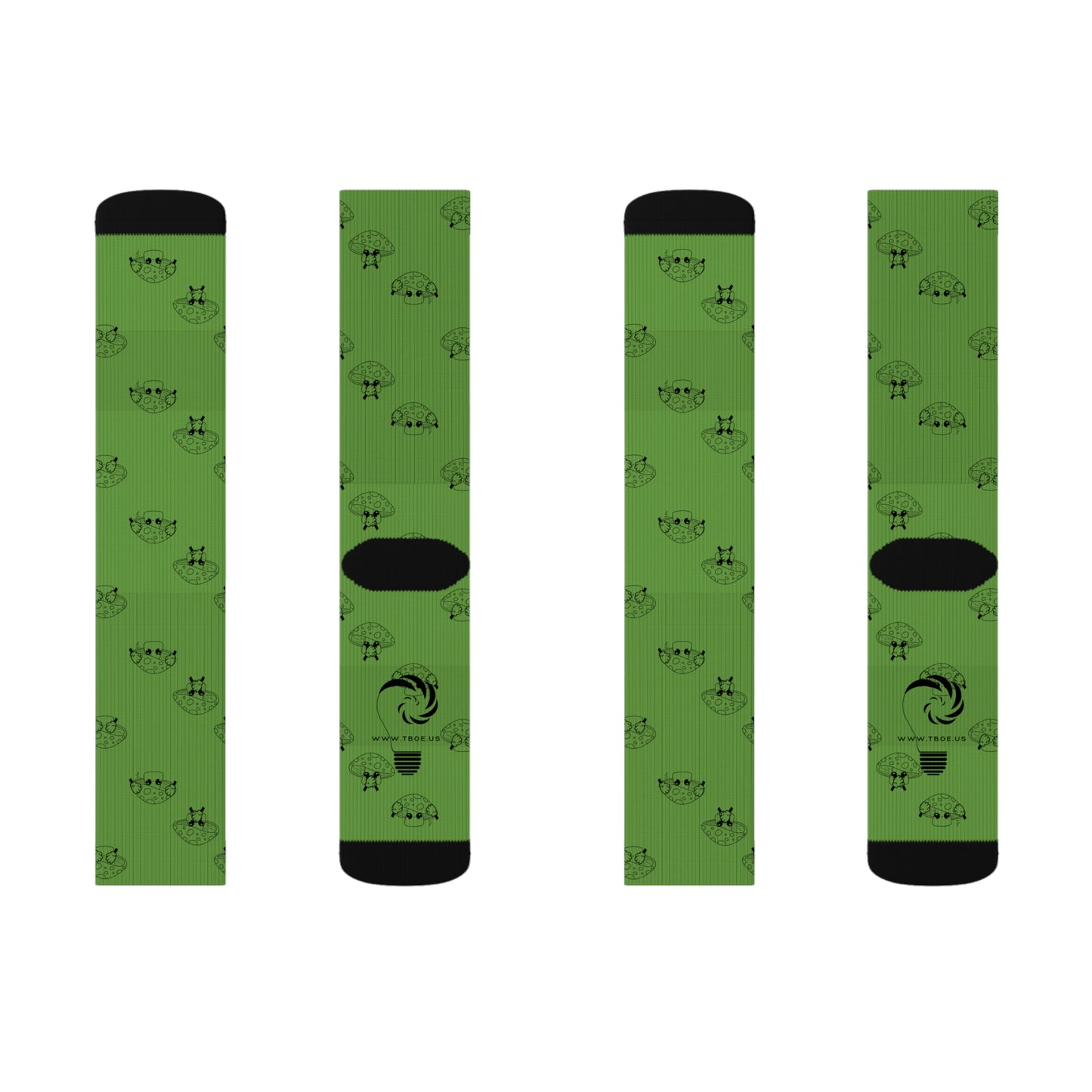 Mushrooms = See no evil. Hear no evil. Speak no evil.  - Pattern - Sublimation Socks for Cozy Home Wear