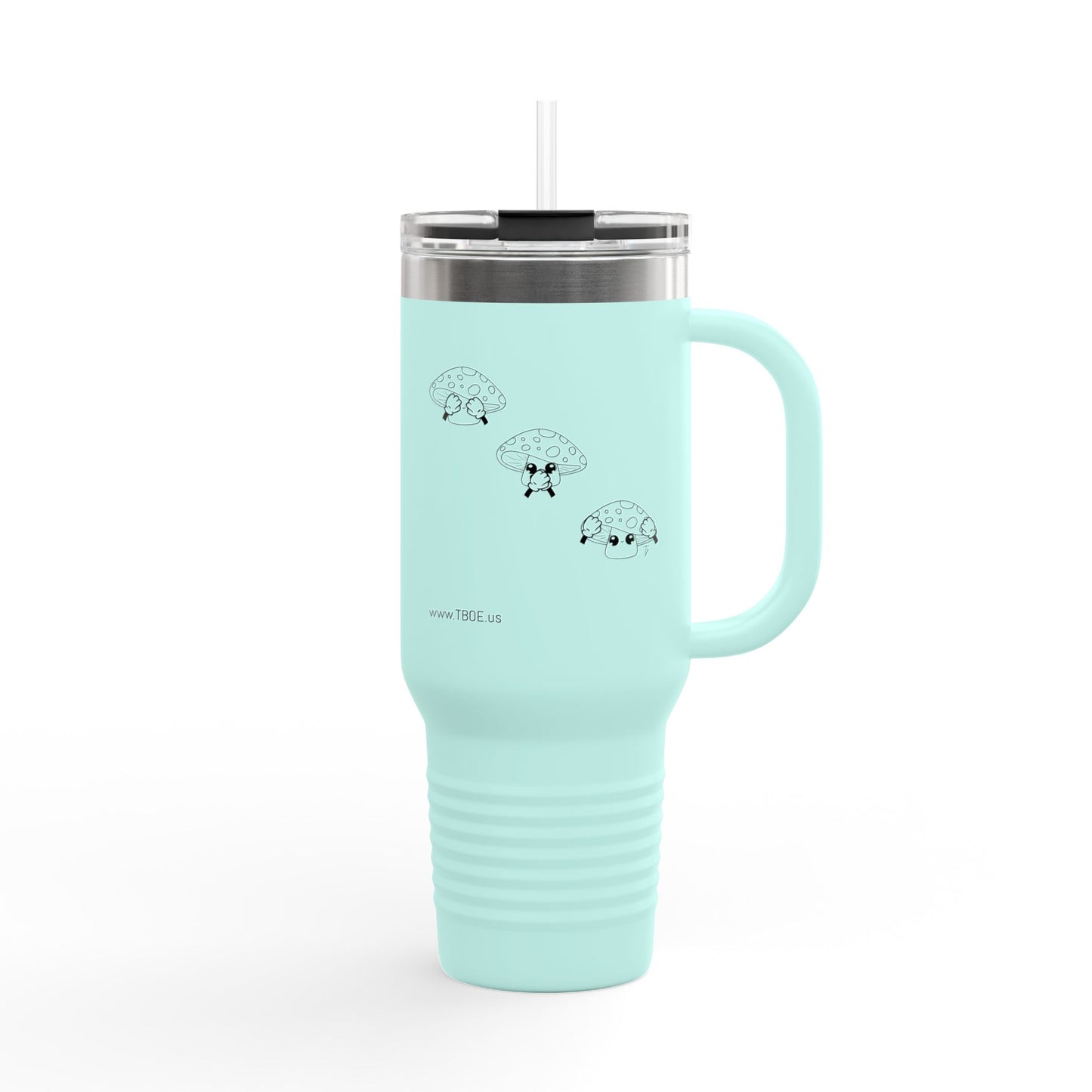 Mushrooms = See no evil. Hear no evil. Speak no evil. - Insulated Travel Mug - 40oz