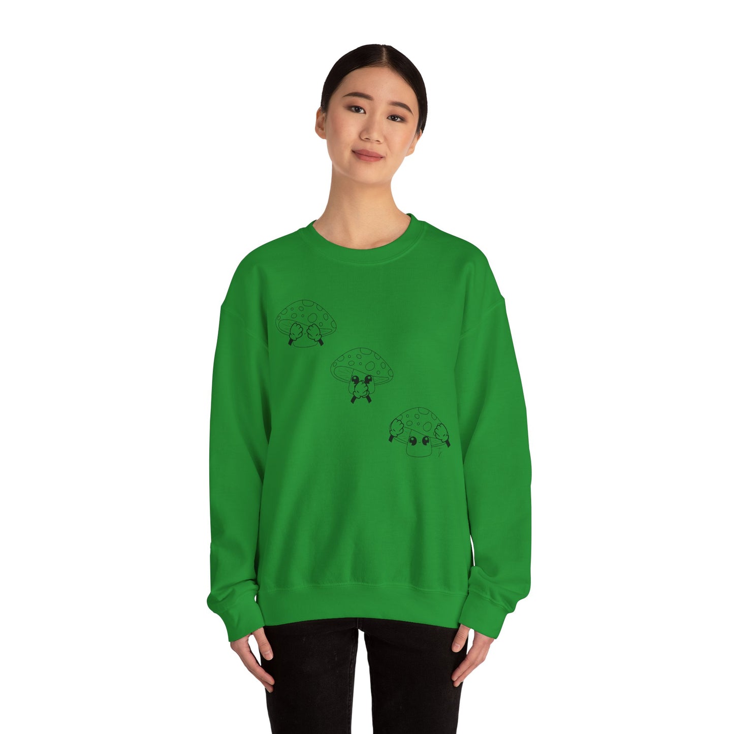 Mushrooms = See no evil. Hear no evil. Speak no evil.  - Crewneck Sweatshirt - Cozy Unisex Sweater