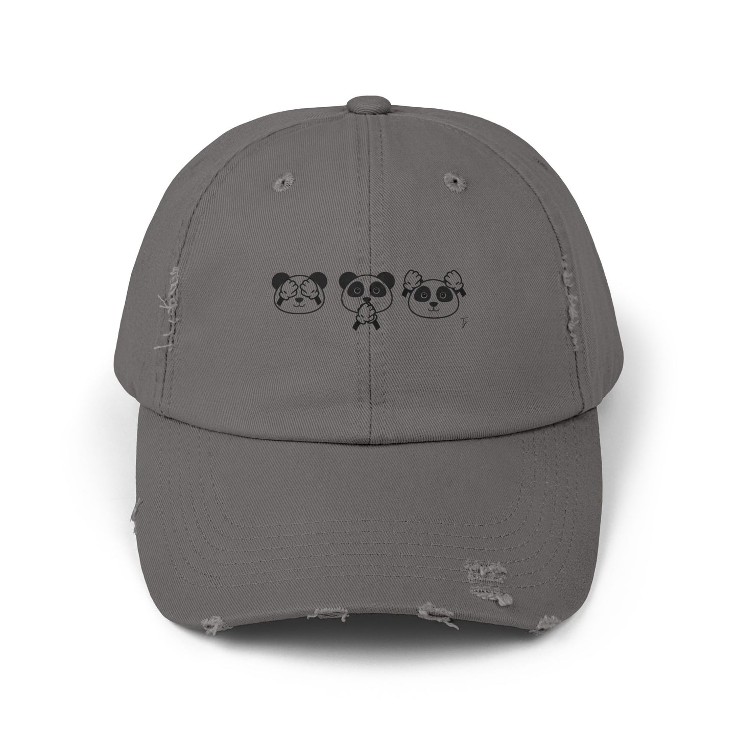 Panda = See no evil. Hear no evil. Speak no evil. - Distressed Cap - Casual Unisex Hat for Nature Lovers