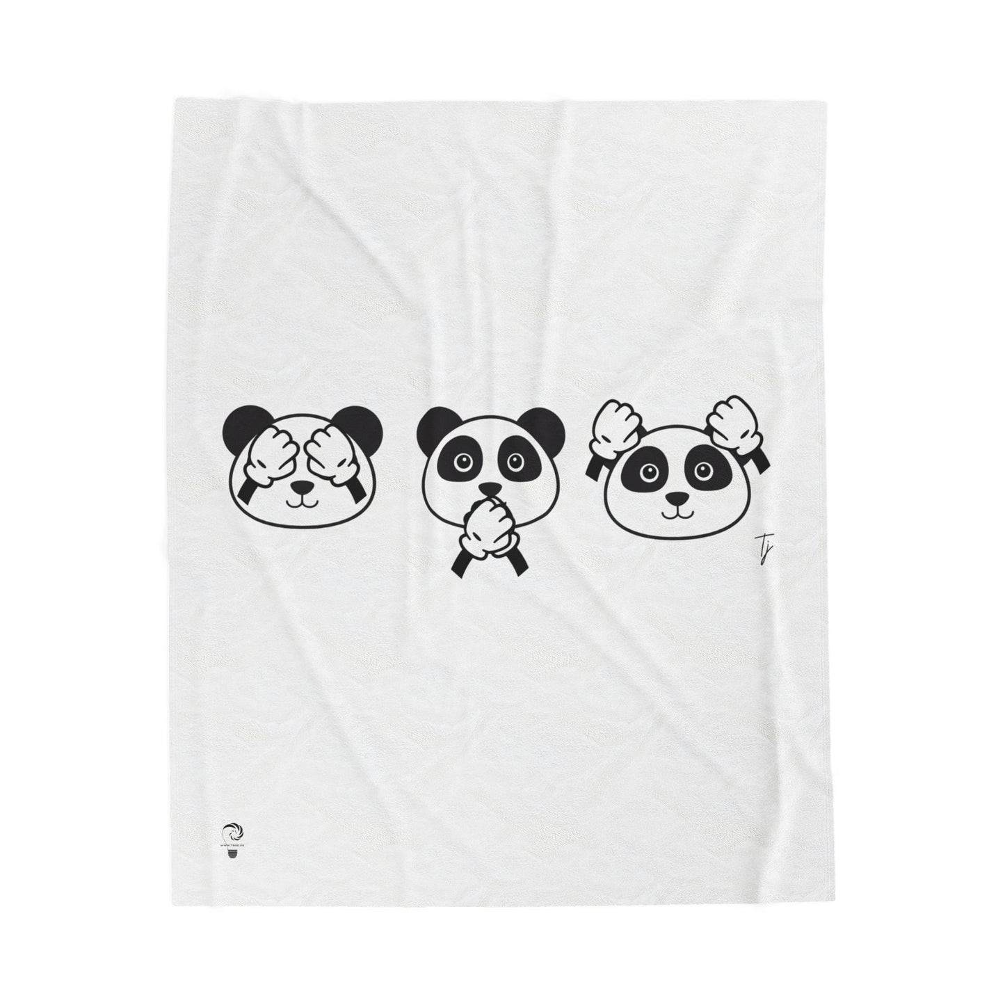 Panda = See no evil. Hear no evil. Speak no evil. - Velveteen Plush Blanket - Decor