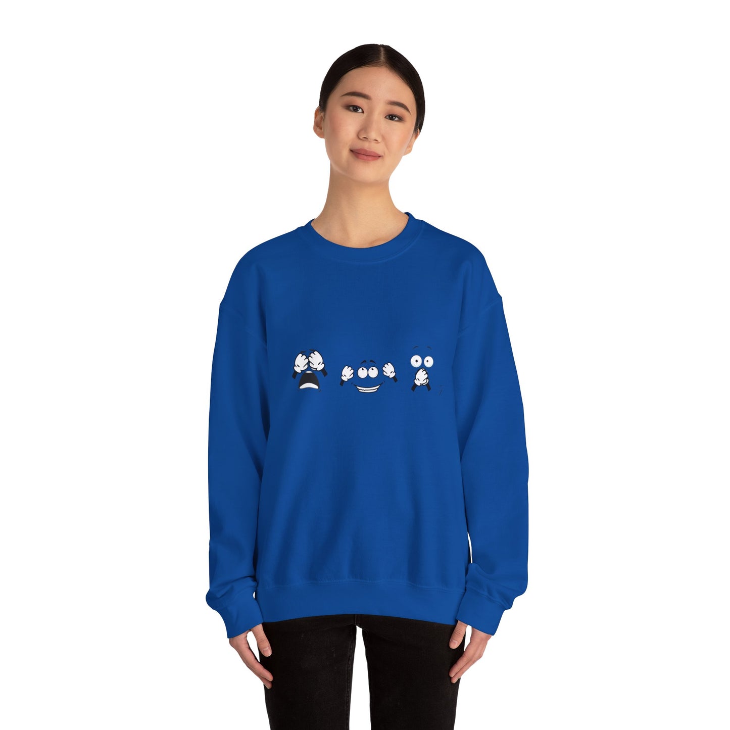 Goofy Faces = See no evil. Hear no evil. Speak no evil.  - Crewneck Sweatshirt - Cozy Unisex Sweater