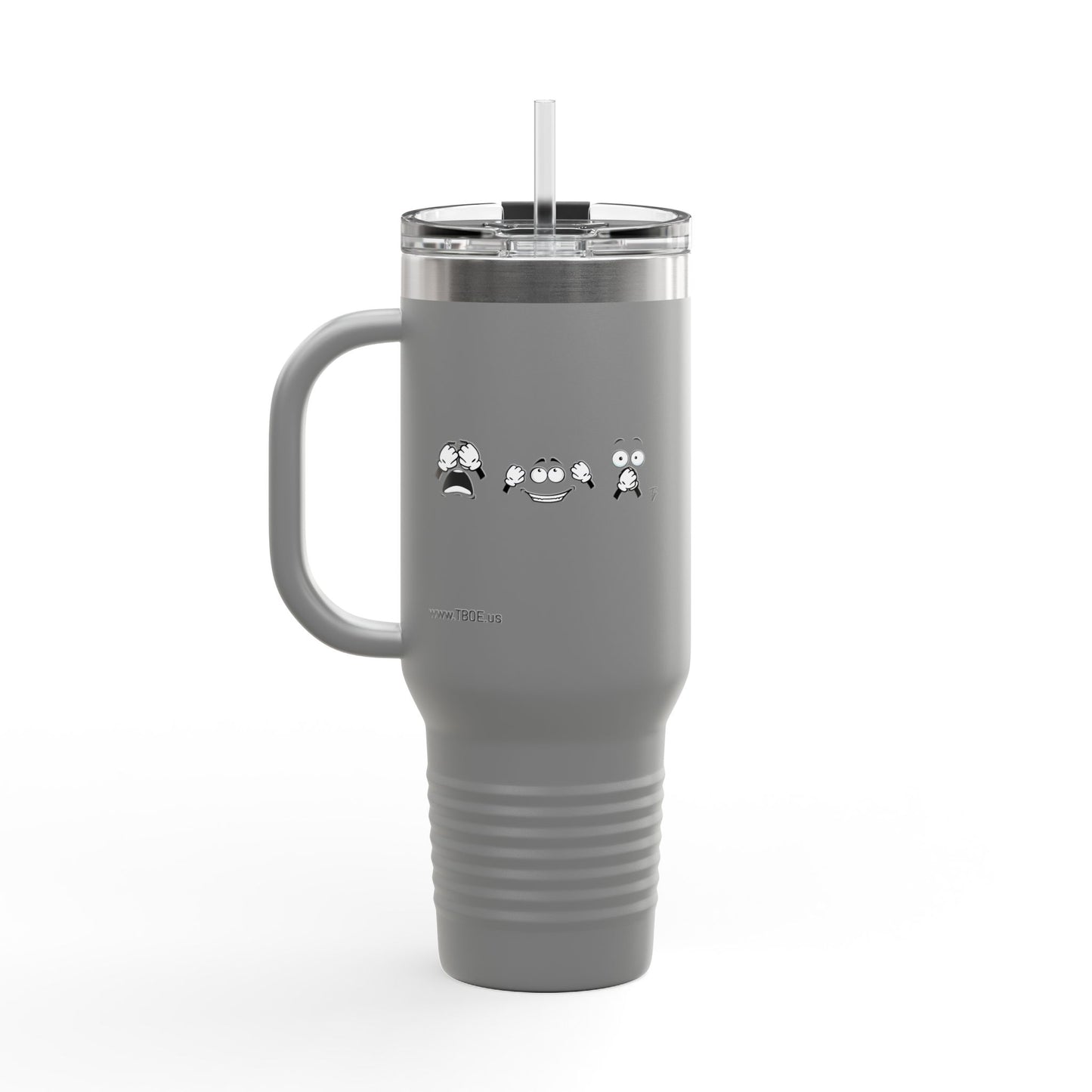Panda = See no evil. Hear no evil. Speak no evil. - Insulated Travel Mug - 40oz