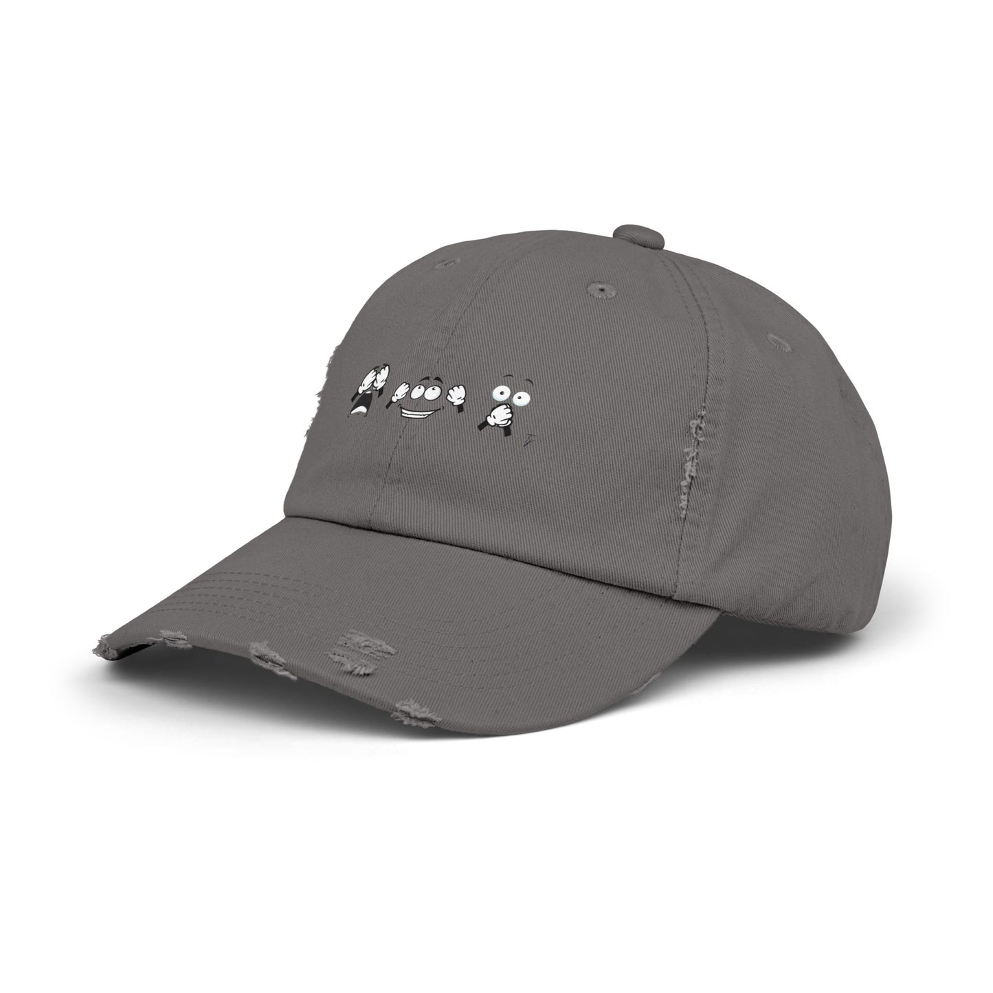 Goofy Faces = See no evil. Hear no evil. Speak no evil. - Distressed Cap - Casual Unisex Hat for Nature Lovers