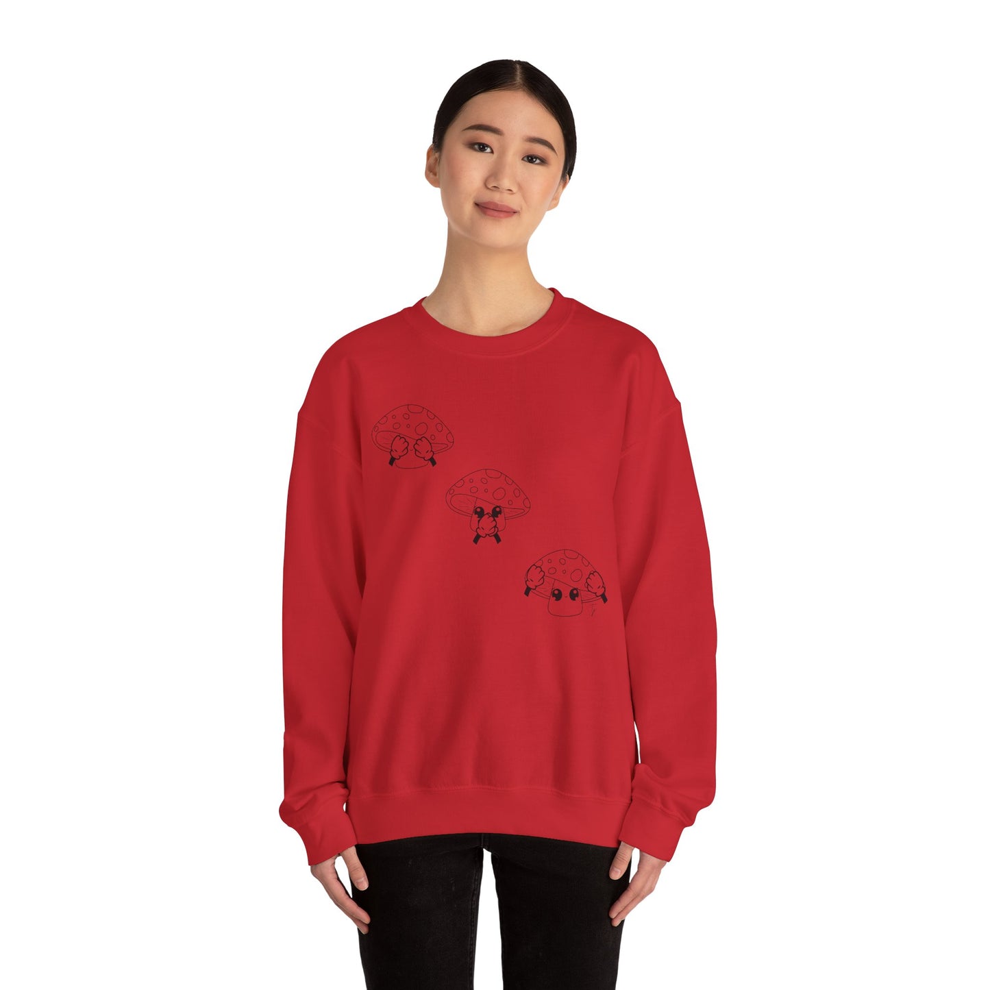 Mushrooms = See no evil. Hear no evil. Speak no evil.  - Crewneck Sweatshirt - Cozy Unisex Sweater