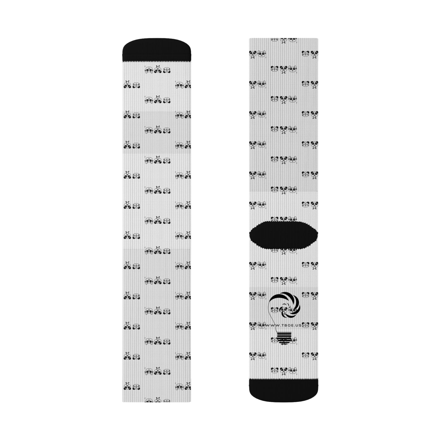 Panda = See no evil. Hear no evil. Speak no evil.  - Pattern - Sublimation Socks for Cozy Home Wear
