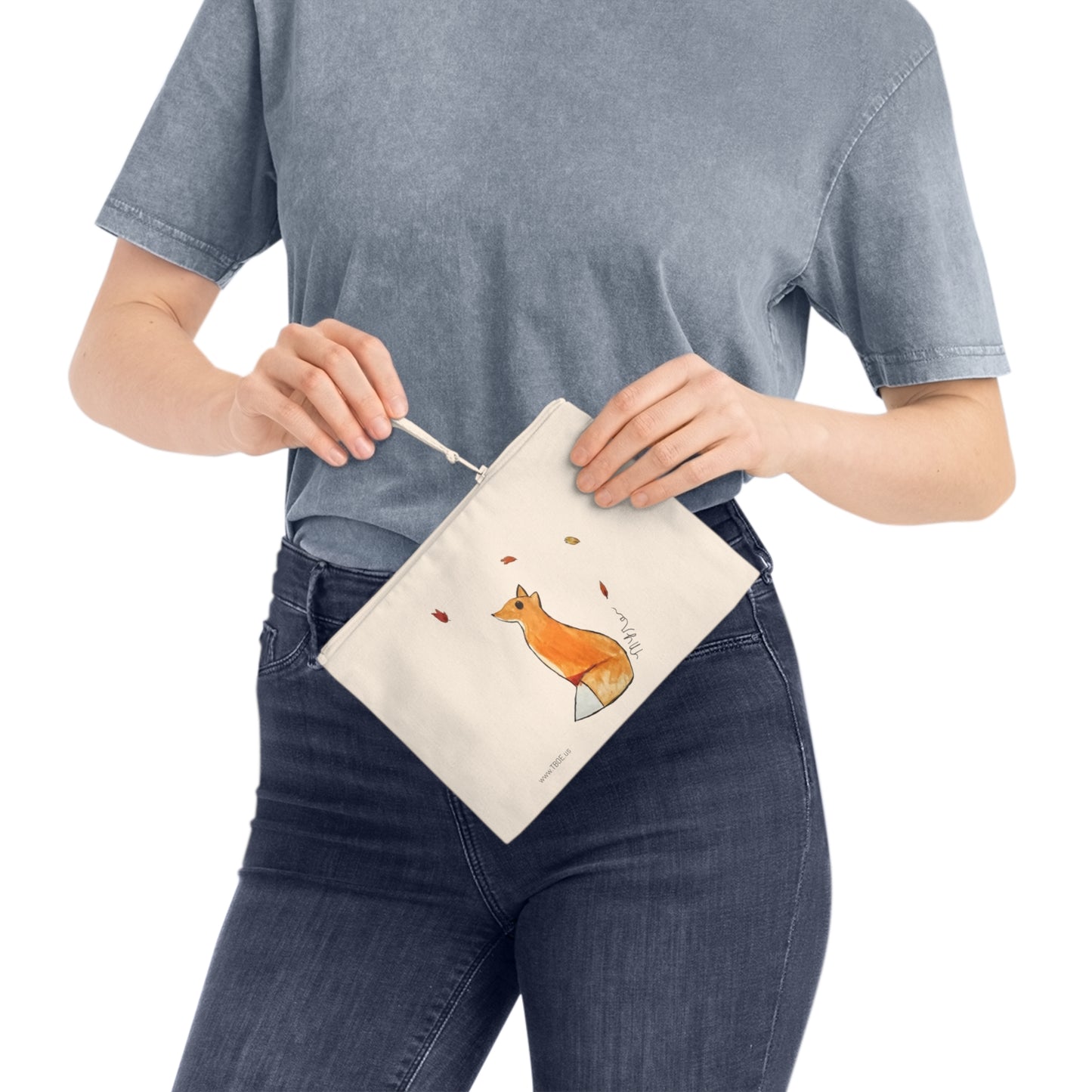 Whimsical Fox & Leaves - Pencil Case - Eco-friendly Storage for School & Art Supplies