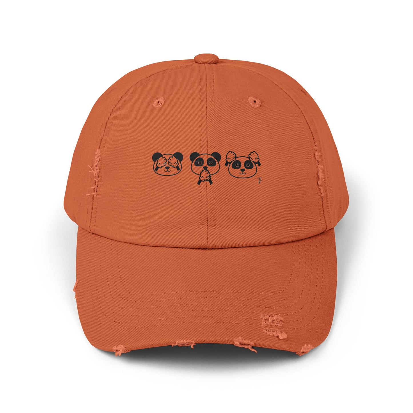 Panda = See no evil. Hear no evil. Speak no evil. - Distressed Cap - Casual Unisex Hat for Nature Lovers