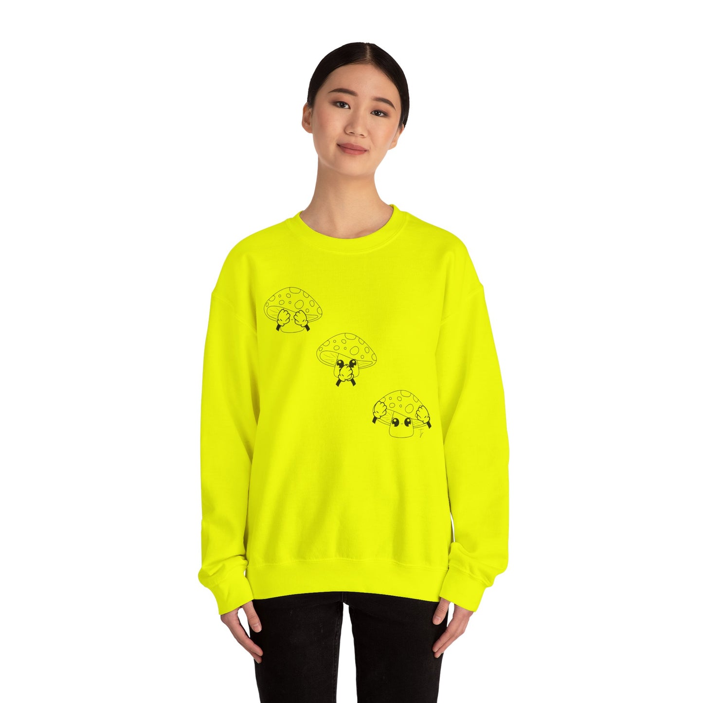 Mushrooms = See no evil. Hear no evil. Speak no evil.  - Crewneck Sweatshirt - Cozy Unisex Sweater