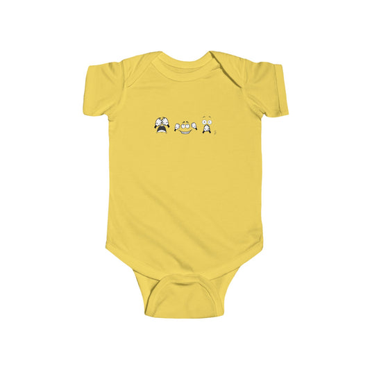 Goofy Faces = See no evil. Hear no evil. Speak no evil. - Infant Bodysuit – Adorable Seasonal Baby Outfit