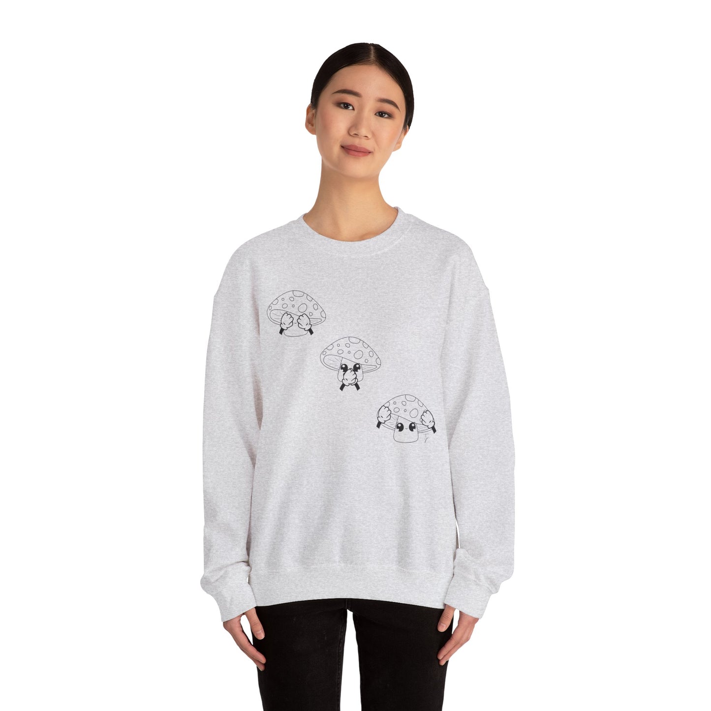 Mushrooms = See no evil. Hear no evil. Speak no evil.  - Crewneck Sweatshirt - Cozy Unisex Sweater