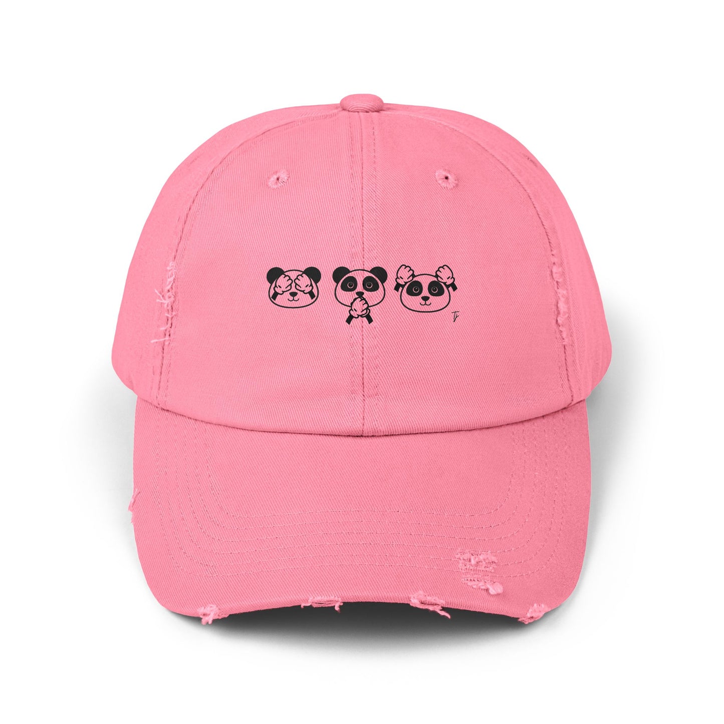Panda = See no evil. Hear no evil. Speak no evil. - Distressed Cap - Casual Unisex Hat for Nature Lovers