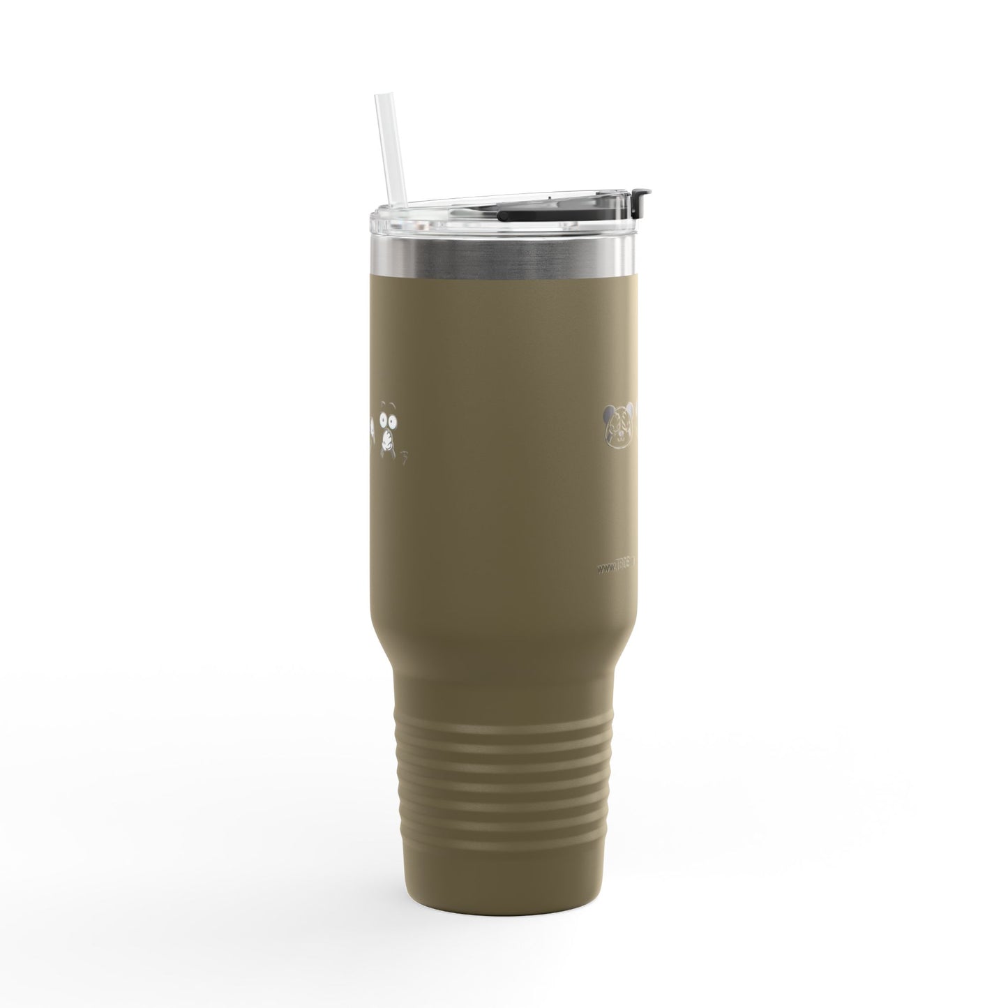 Panda = See no evil. Hear no evil. Speak no evil. - Insulated Travel Mug - 40oz