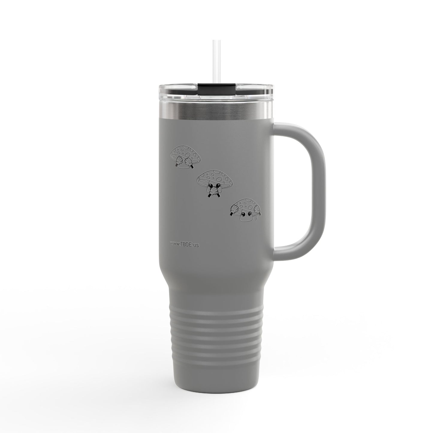 Mushrooms = See no evil. Hear no evil. Speak no evil. - Insulated Travel Mug - 40oz
