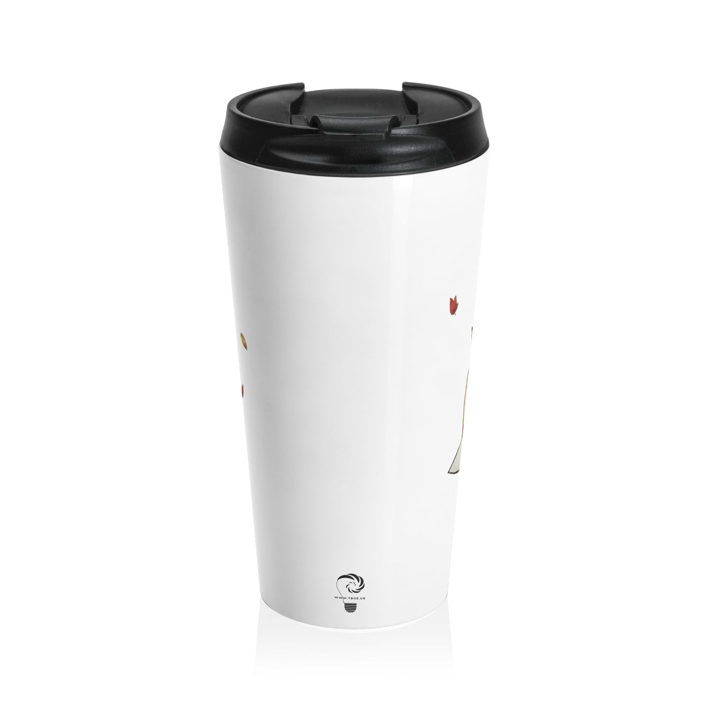 Whimsical Fox & Leaves - Stainless Steel Travel Mug